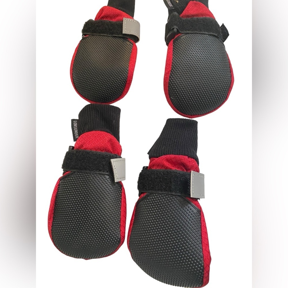Lonsuneer Paw Protector Puppy Dog Shoes Soft Sole Nonslip Red Size Small HSH - Picture 2 of 7